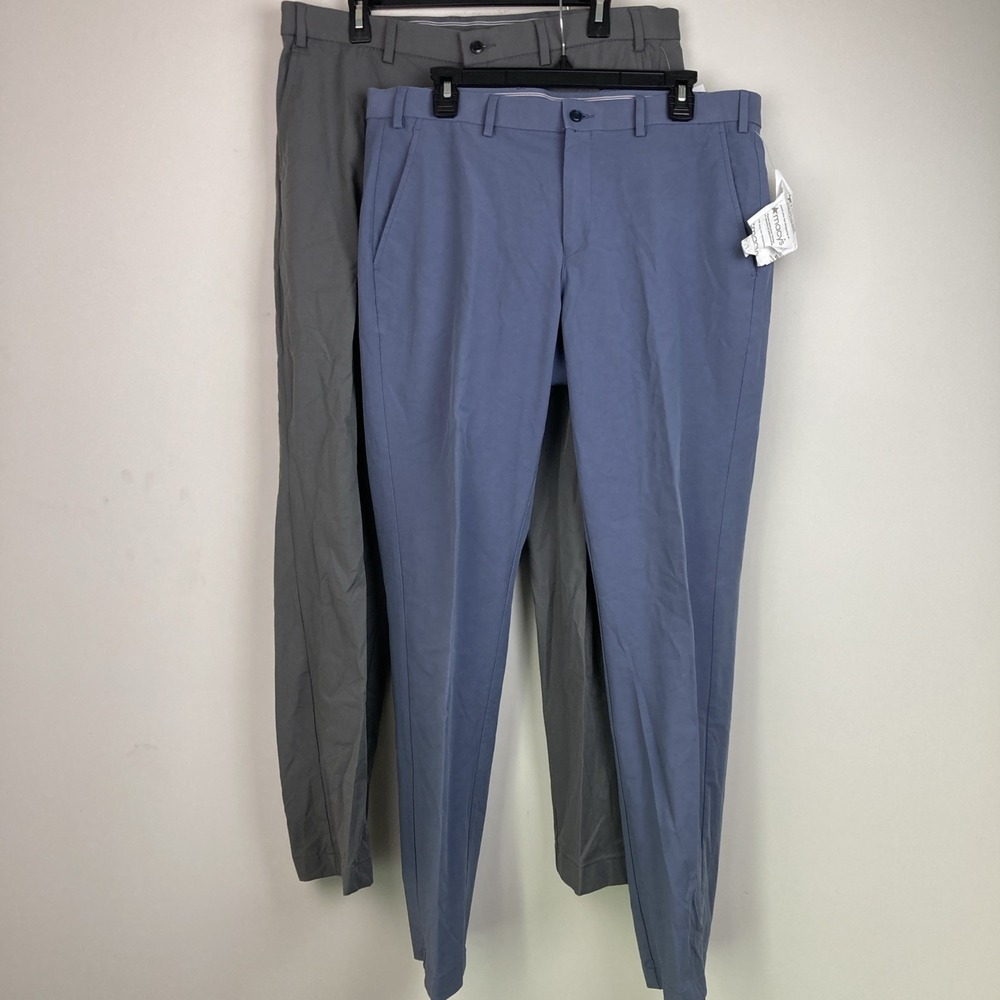 Michael Kors Men's Lot Of 2 Classic-Fit Cotton-Blend Dress Pants Size 36W 29L/30